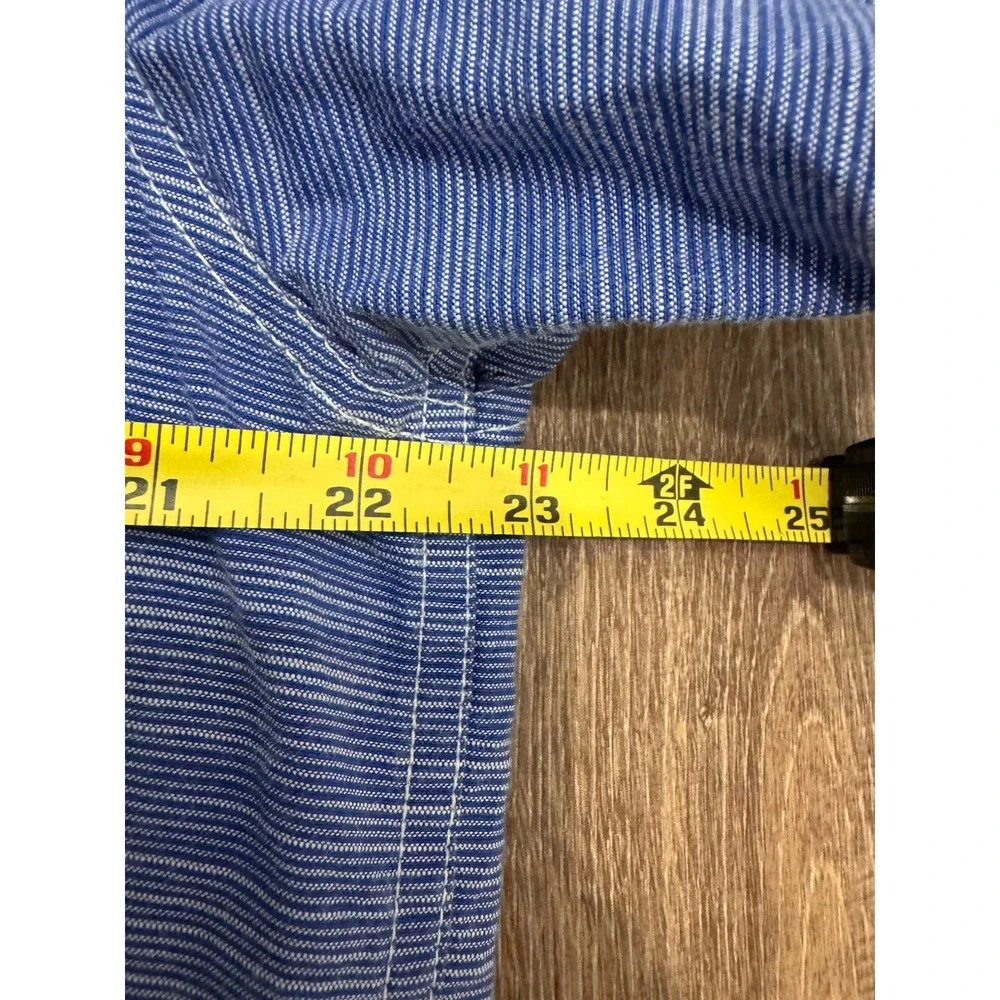 The North Face Men's L Blue Button Up Shirt Short Sleeve‎ Outdoor Casual Stripe